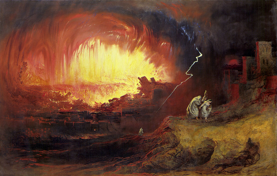 La distruzione di Sodoma e Gomorra, dipinto di John Martin (1852)